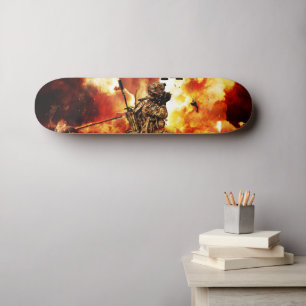 Skateboard Soldados en cubierta de patinaje de guerra o arte