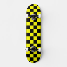 Skateboard Solid Yellow with Black Square Style