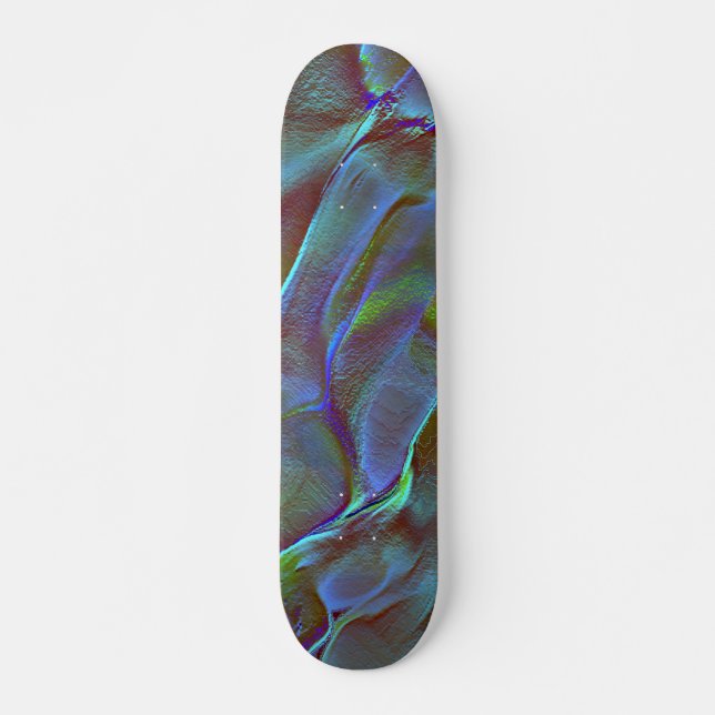 Skateboard Sombra de satén rocosa de grano verde azul quemado (Anverso )