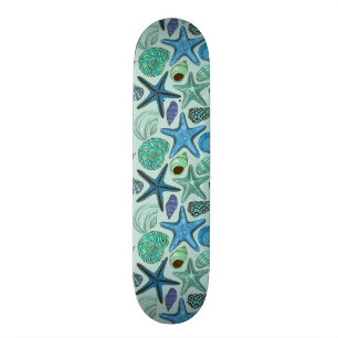 Skateboard Sombras de Seashells y del modelo azules de las