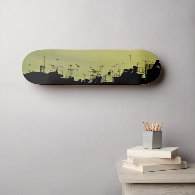 Skateboard Sombras del techo. (Arte de pared (horz))