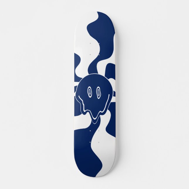 Skateboard Sonríe a un azul y blanco (Anverso )