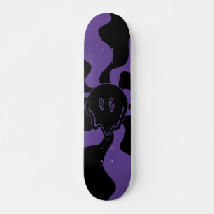 Skateboard Sonríe Funde Retro Morado y Negro