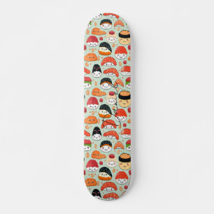 Skateboard Sonríe Nigiri Sushi Patrón de Comida Personalizado