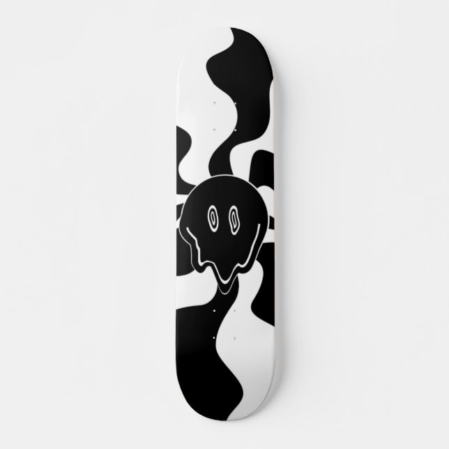 Skateboard Sonrisa Melt - Blanco y negro (Anverso )