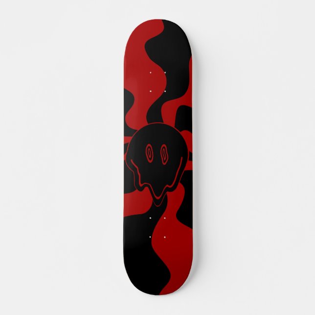 Skateboard Sonrisa Melt Retro Rojo y Negro (Anverso )