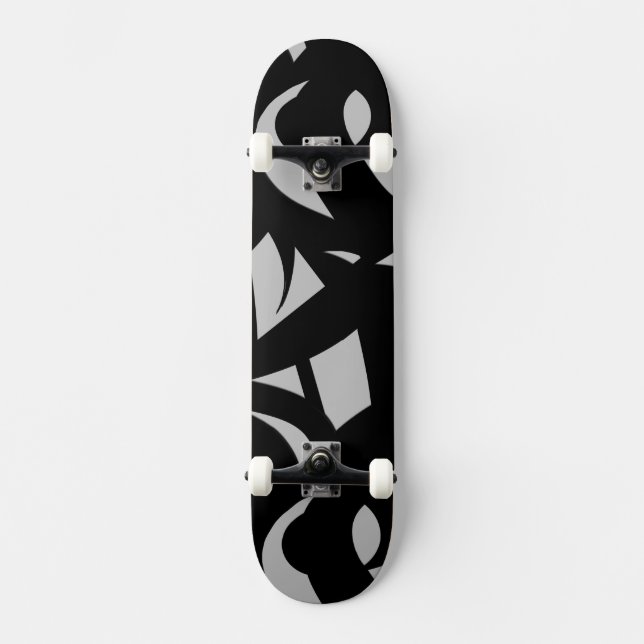 Skateboard Sorprendente arte moderno gris / negro (Anverso)