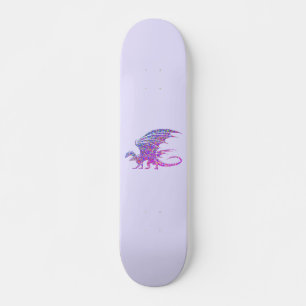 Skateboard Sorprendente Dragón Mosaico Púrpura