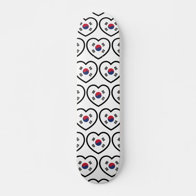 Skateboard South Korea Flag Heart (Anverso )