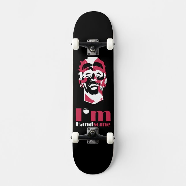 Skateboard Soy un rostro abstracto guapo (Anverso)
