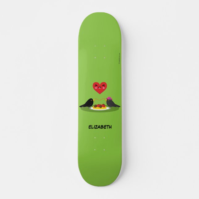 Skateboard Spaghetti Meatball Romantic Date | Añadir su nombr (Anverso )