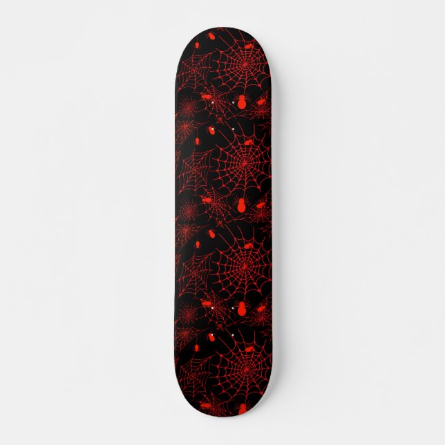 Skateboard Spiderweb con fondo negro de arañas (Anverso )