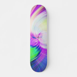 Skateboard SPIRALFLUO - Fractal Psicodélico Colorido Moderno