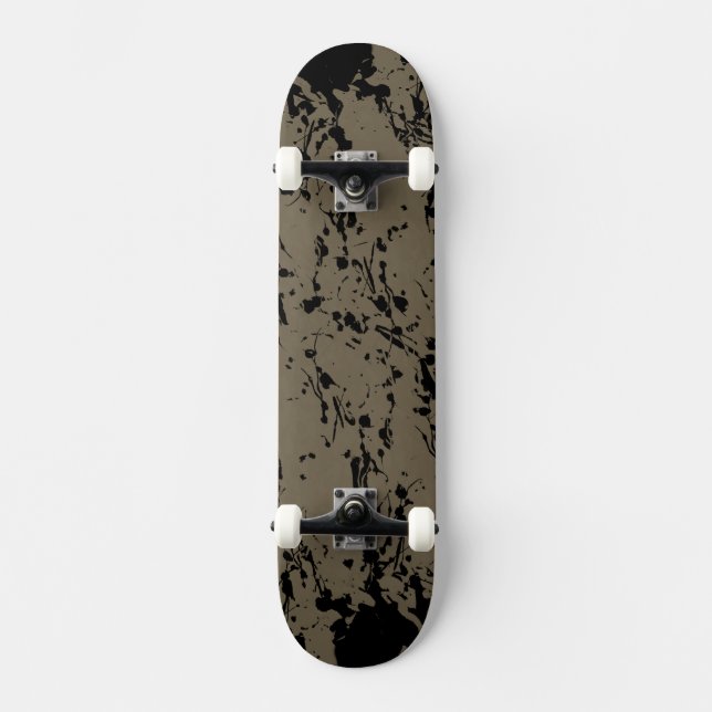 Skateboard Splash negro y goteo (Anverso)