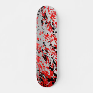 Skateboard Splash y goteo de resplandor negro y rojo