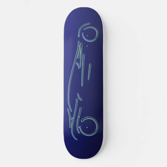 Skateboard Sportscar estilizado - diseño automático de neón a (Anverso)
