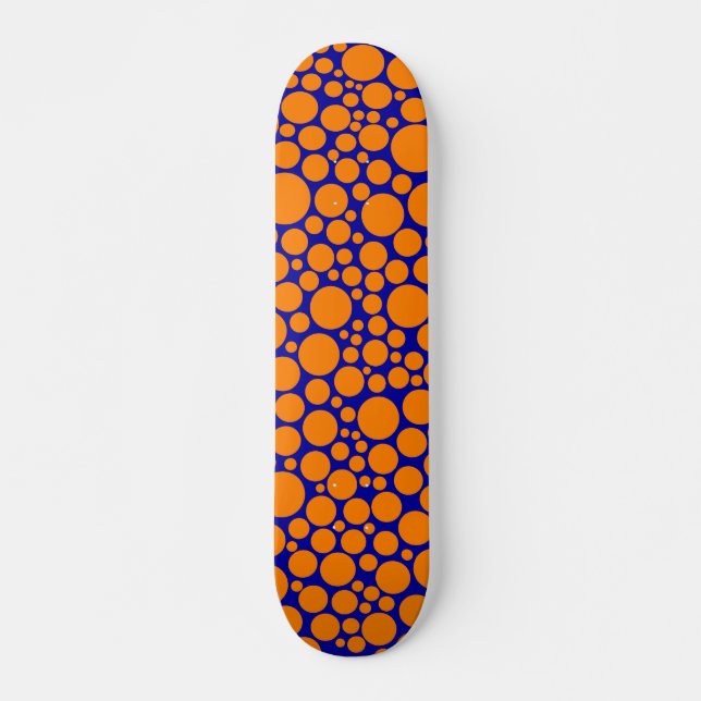 Skateboard Spotty - Naranja en azul oscuro (Anverso )