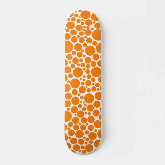 Skateboard Spotty - Naranja en blanco (Anverso )