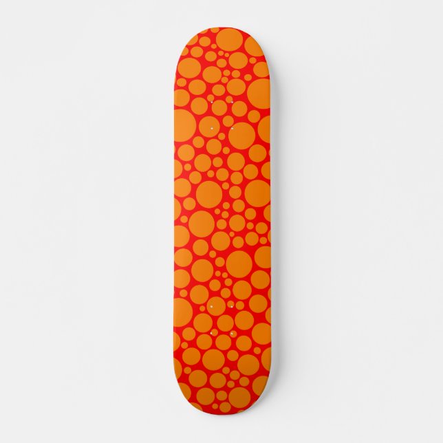 Skateboard Spotty - Naranja en rojo (Anverso )