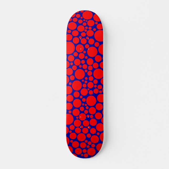 Skateboard Spotty - Rojo sobre azul oscuro (Anverso )