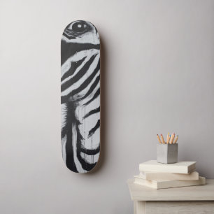Skateboard Sr. Zebra African Wildlife Animal Portrait Art