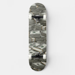 Skateboard Stacks Of American Hundred Dollar Bills Cash Money