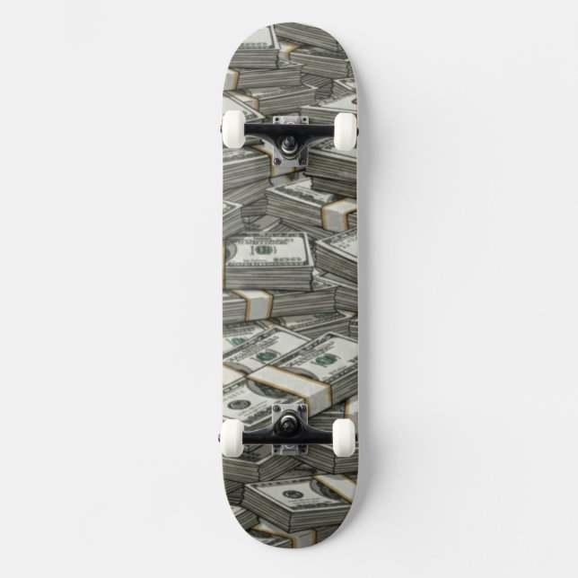 Skateboard Stacks Of American Hundred Dollar Bills Cash Money (Anverso)