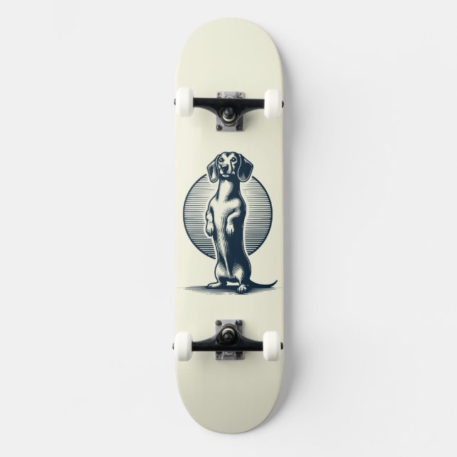 Skateboard Standing Dachshund (Anverso)