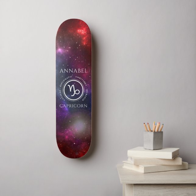 Skateboard Starfield Capricorn Cabra Zodiac Occidental (Arte de la pared)