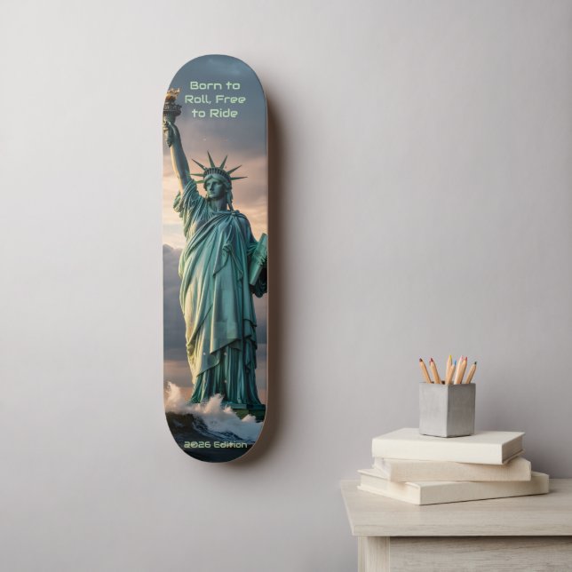 Skateboard Statue of Liberty 1776–2026 Freedom Skate Art (Arte de la pared)