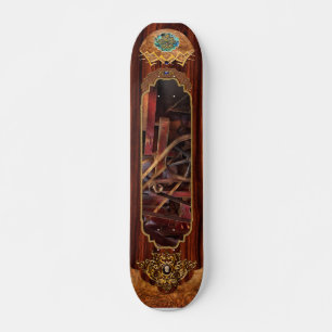 Skateboard Steampunk - Engranajes - Correas y Ruedas