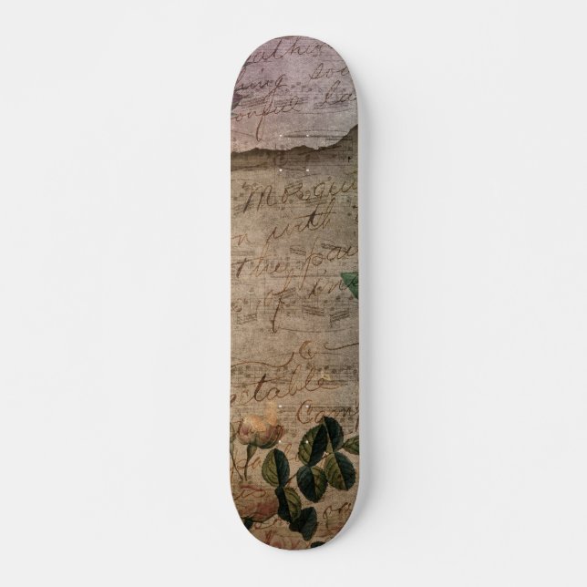 Skateboard Steampunk Torn Rosa | Efemera con problemas de cos (Anverso )