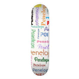 Skateboard Su nombre Word Cloud Fun Fonds Typography
