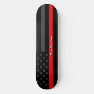 Skateboard Su texto Personalizado de línea roja fina marca de