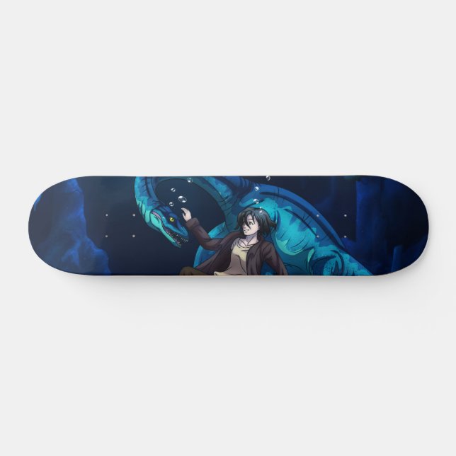 Skateboard Subacuático con un Plesiosaurio (Horz)