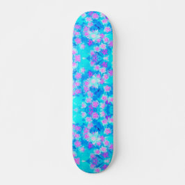 Skateboard Suculento sedum subacuático azul y rosa caliente