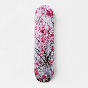 Skateboard Sucursales y flores de un árbol de cerezo
