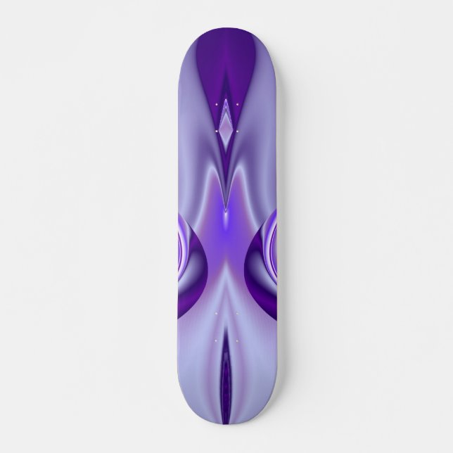 Skateboard Sueño de flores moradas , arte arcoiris abstracto (Anverso )
