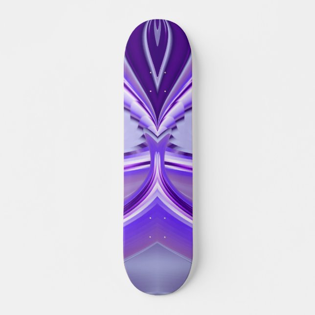Skateboard Sueño de flores moradas , arte arcoiris abstracto (Anverso )