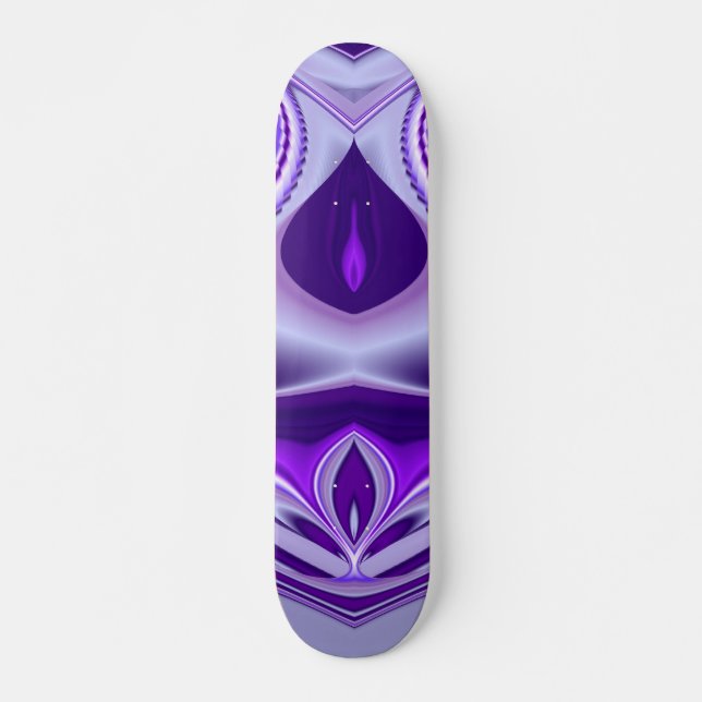Skateboard Sueño de flores moradas , arte arcoiris abstracto (Anverso )
