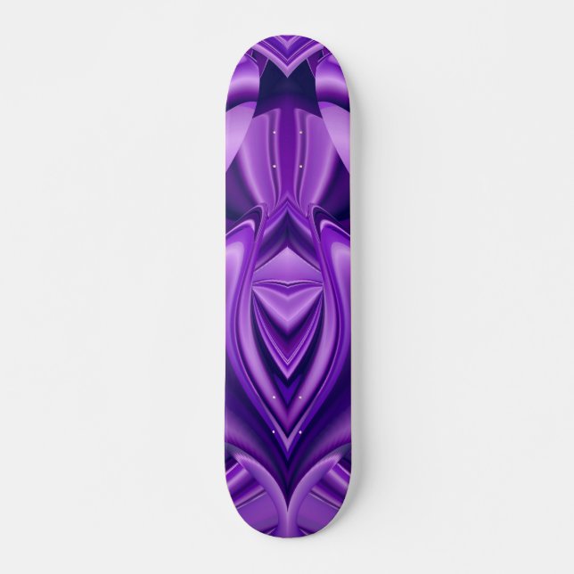 Skateboard Sueño de flores moradas , arte arcoiris abstracto (Anverso )
