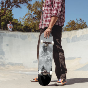 Skateboard Sueño de los bosques blancos y negros #2 #wall #de