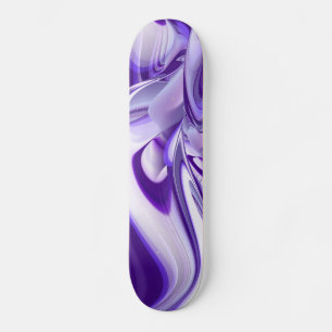 Skateboard Sueño de nieve púrpura, arte de arcoiris abstracto