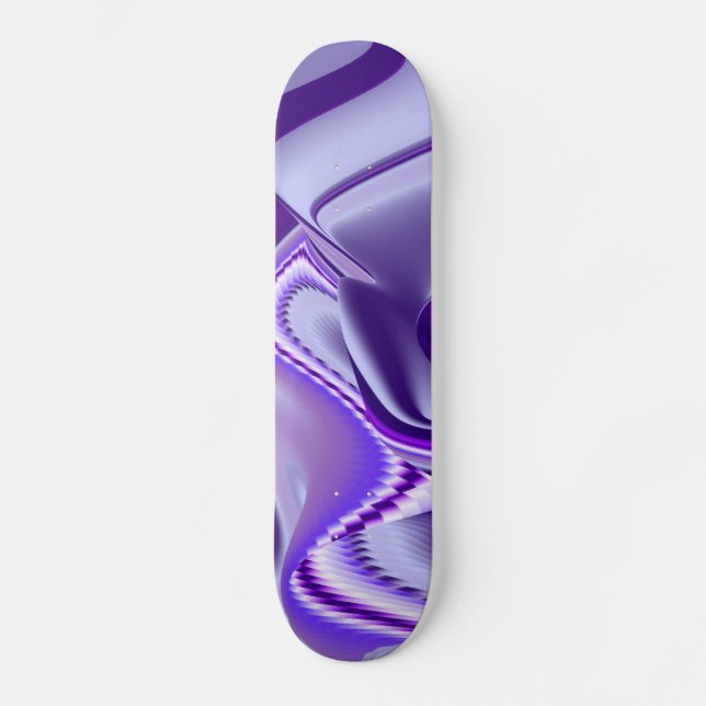 Skateboard Sueño de nieve púrpura, arte de arcoiris abstracto (Anverso)