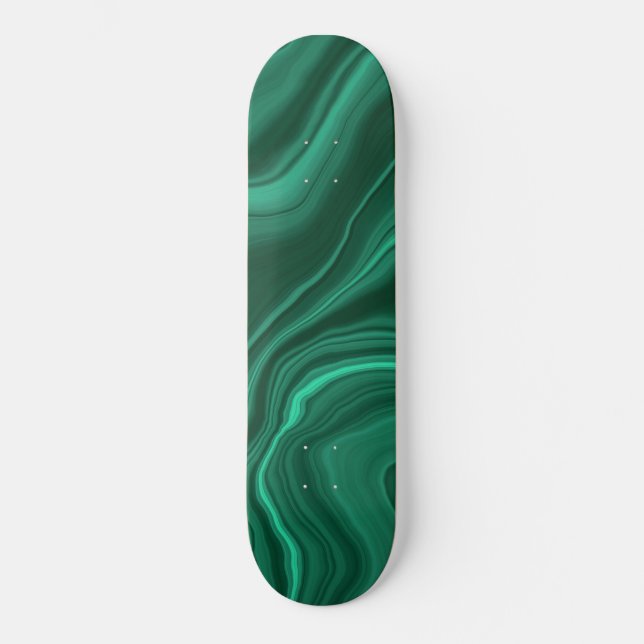 Skateboard Sueño malaquita líquido #1 #gem #decoración #arte  (Anverso)