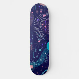 Skateboard Sueños Azules Arte Abstracto