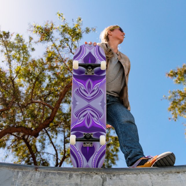 Skateboard Sueños de flores moradas (Exterior 1)