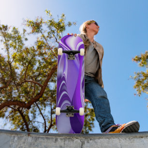 Skateboard Sueños de flores moradas