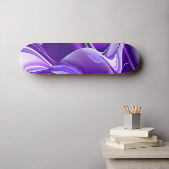 Skateboard Sueños de flores moradas (Arte de pared (horz))