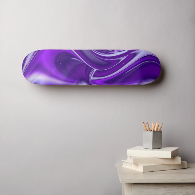 Skateboard Sueños de flores moradas (Arte de pared (horz))